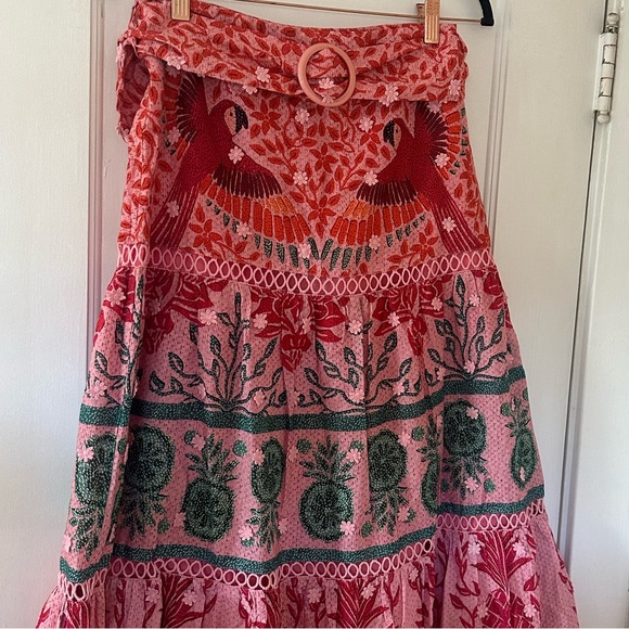 FARM RIO Ainika Macaws Maxi Skirt with Belt - Picture 5 of 5